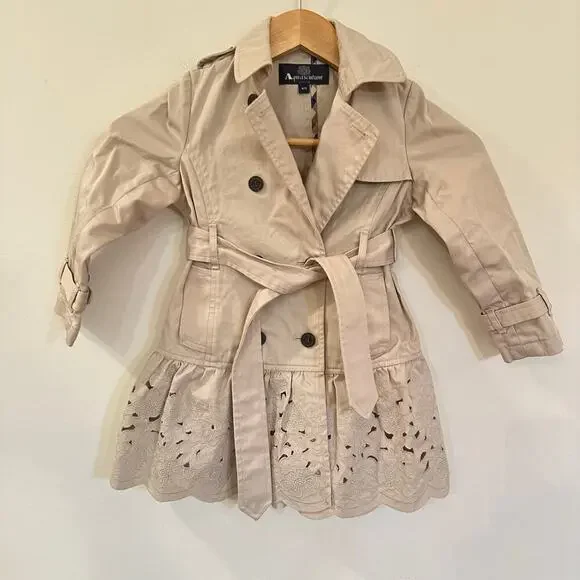 Aquascutum Junior Trench Coat sz 4/5 - Picture 12 of 13